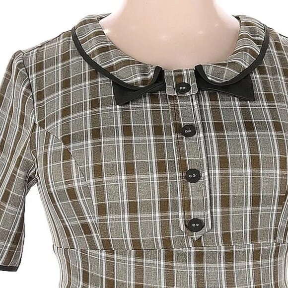 NWT Voodoo Vixen Checked Collar Flare Dress XXL - Picture 3 of 8